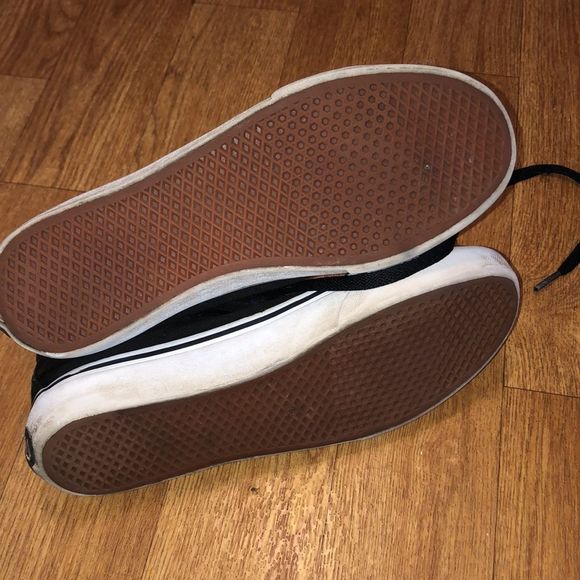 Hightop Black canvas Vans with Leather Insides & Iridescent Lace Holes Sample - Picture 8 of 8